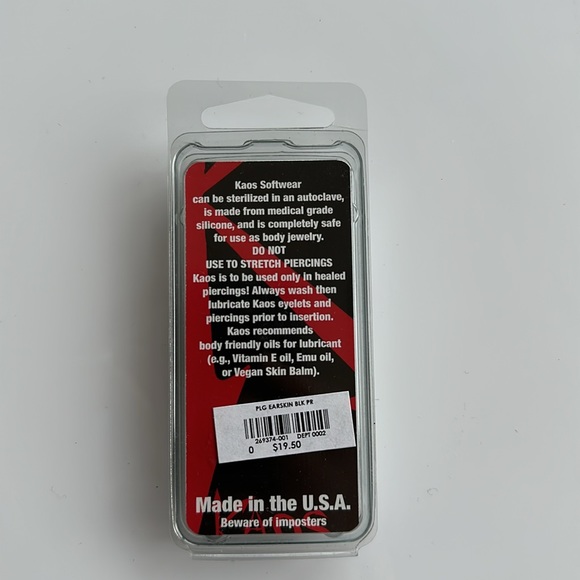 Kaos Softwear Ear Gauges size 0G - Picture 3 of 3